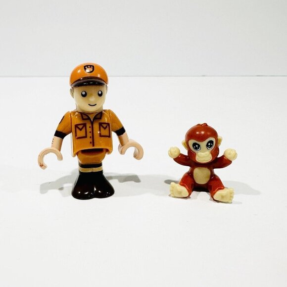 BRIO World Train Set Safari Set Replacement Figures - Monkey & Delivery Driver - Picture 1 of 4